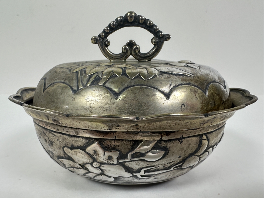 Vintage Chinese .800 Silver Hallmarked Bowl Box 173g (80% Silver - Silver Melt Value $146) [Photo 5]