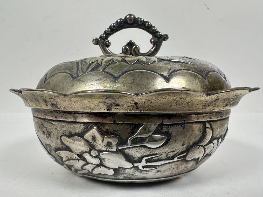 Vintage Chinese .800 Silver Hallmarked Bowl Box 173g (80% Silver - Silver Melt Value $146) [Photo 6]