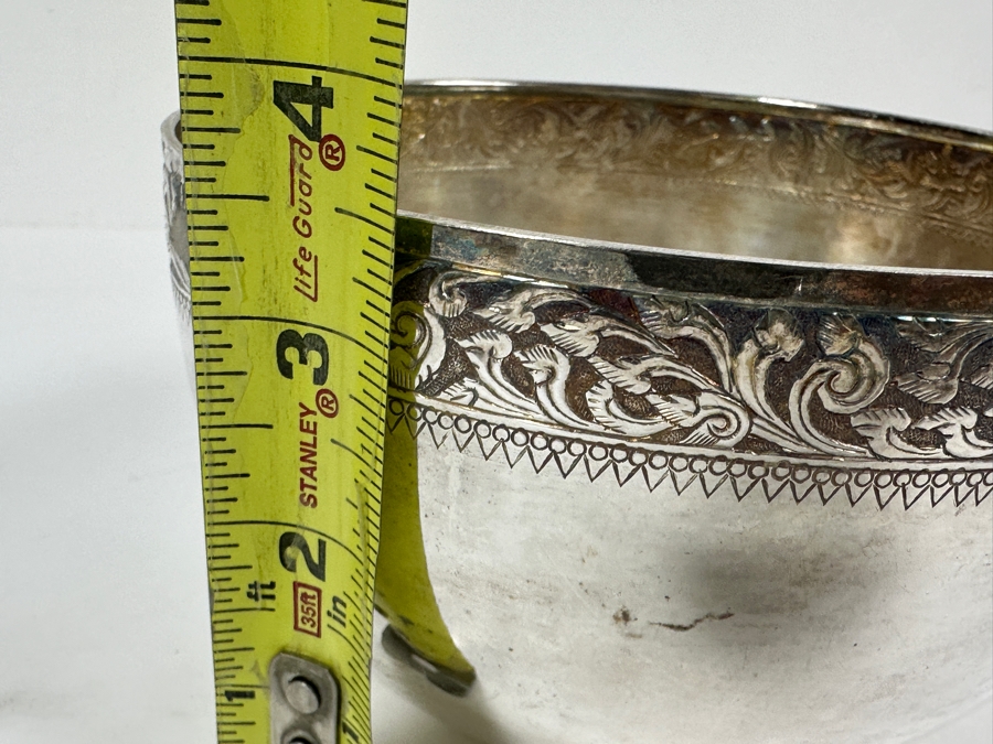 Vintage Chinese .800 Silver Hallmarked Bowl 6W X 3.5H 188g (80% Silver - Silver Melt Value $159) [Photo 15]
