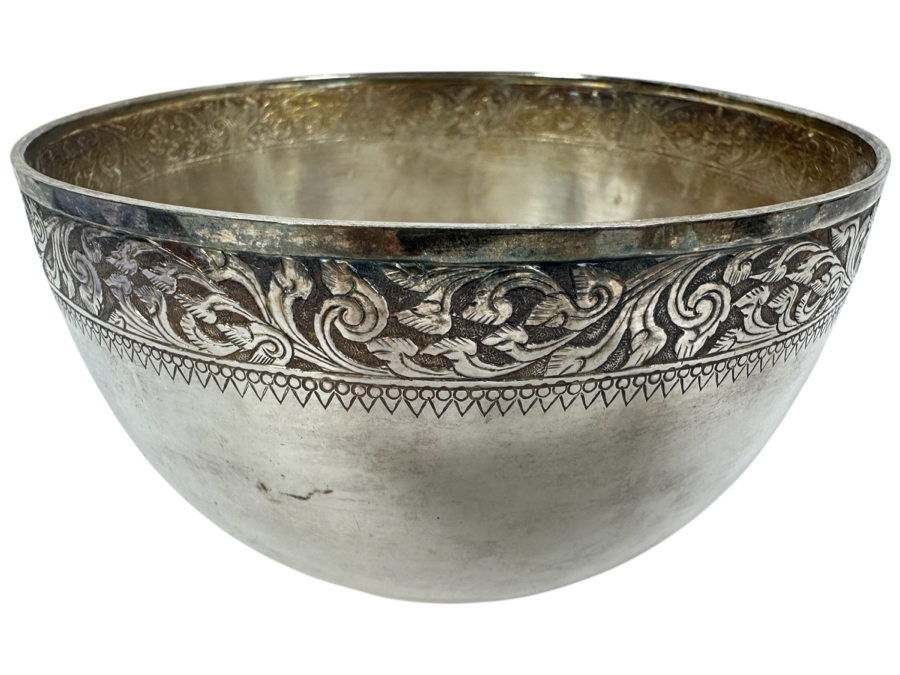 Vintage Chinese .800 Silver Hallmarked Bowl 6W X 3.5H 188g (80% Silver - Silver Melt Value $159) [Photo 1]