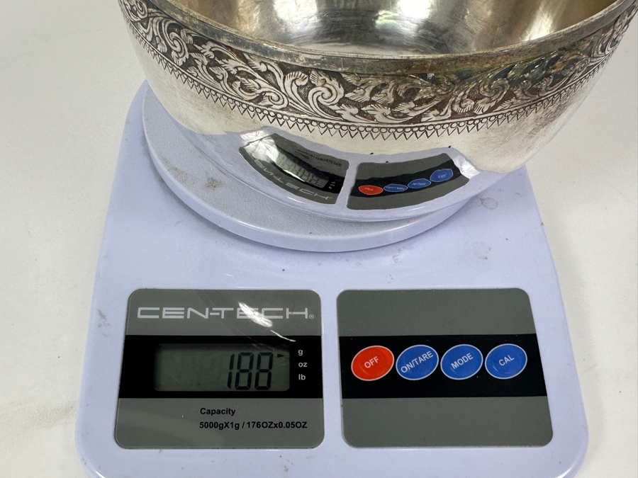 Vintage Chinese .800 Silver Hallmarked Bowl 6W X 3.5H 188g (80% Silver - Silver Melt Value $159) [Photo 16]
