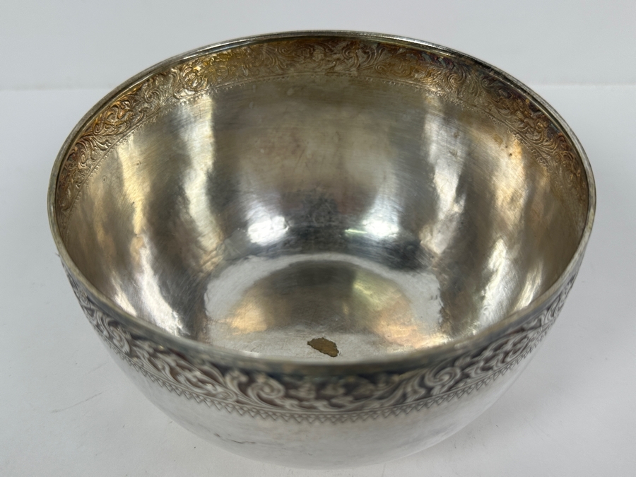 Vintage Chinese .800 Silver Hallmarked Bowl 6W X 3.5H 188g (80% Silver - Silver Melt Value $159) [Photo 5]