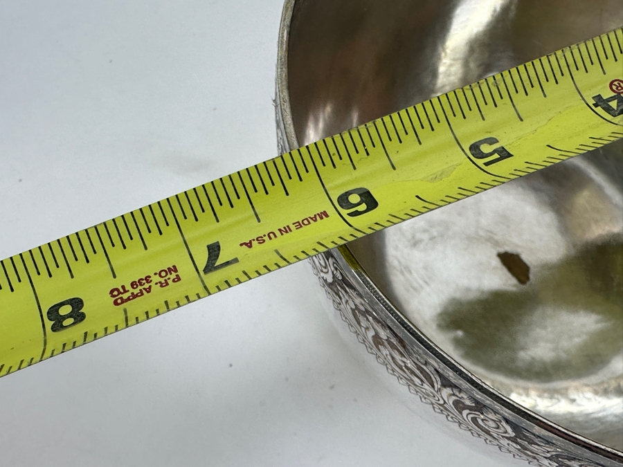 Vintage Chinese .800 Silver Hallmarked Bowl 6W X 3.5H 188g (80% Silver - Silver Melt Value $159) [Photo 14]
