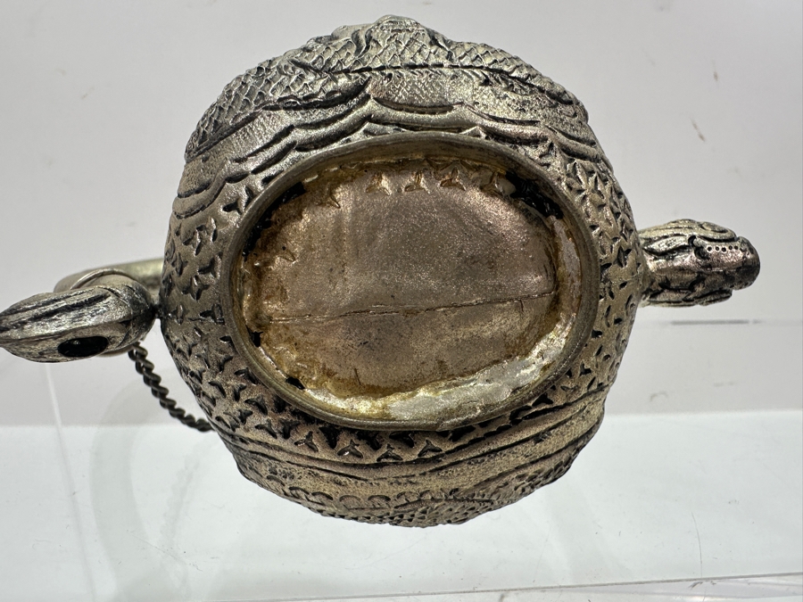 Stunning Collection Of Four Tibetan .800 Silver Teapots 465g (80% Silver - Silver Melt Value $393) [Photo 24]