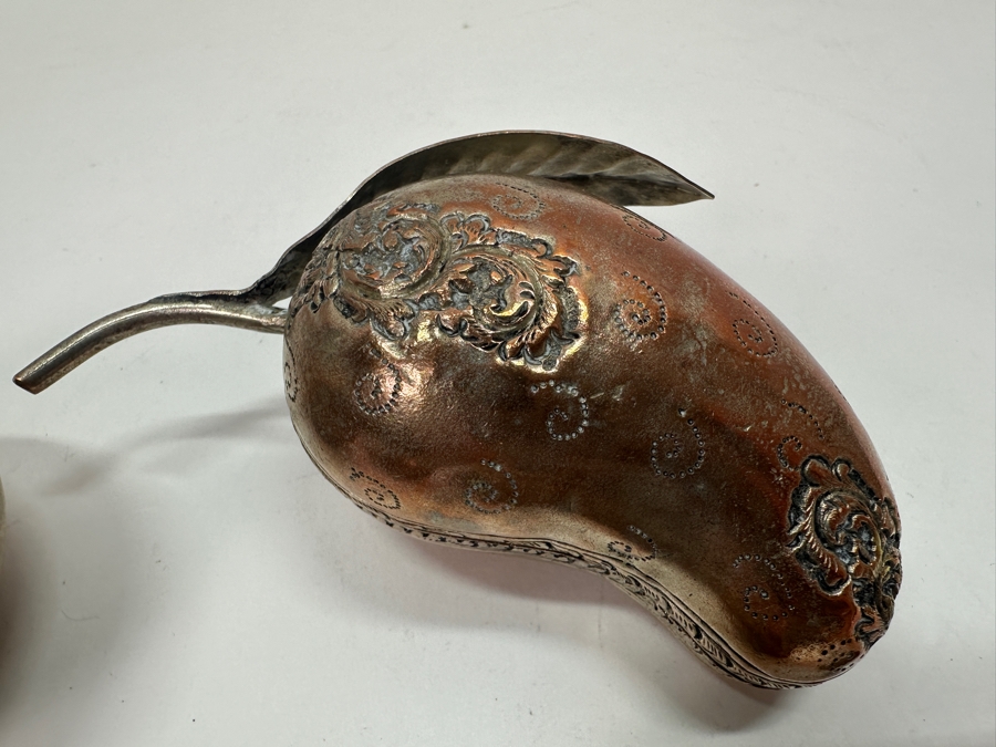 (4) Vintage .800-.900 Silver Cambodian Fruit Betel Boxes Khmer Craftmanship 343g (80% Silver - Silver Melt Value $290) [Photo 10]