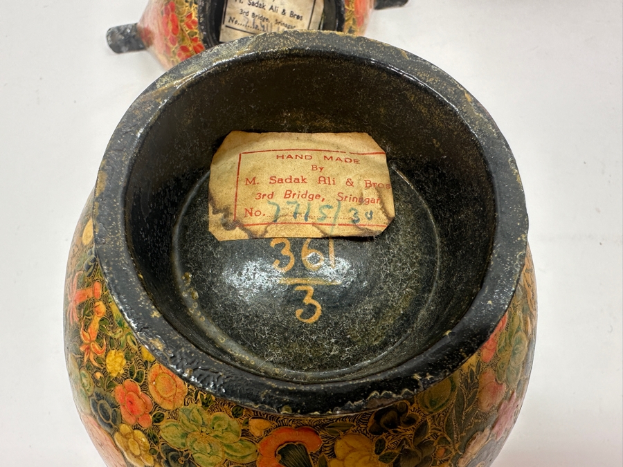 (4) Handmade Hand Painted Indian Bowls By M. Sadak Ali & Bros. [Photo 15]