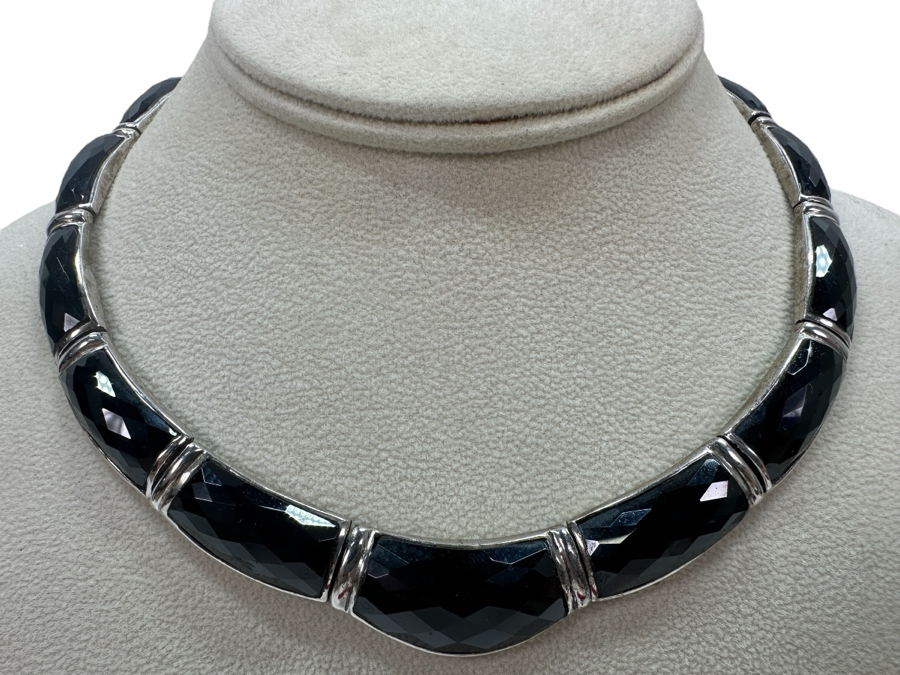 Sterling Silver and Onyx Necklace 85g [Photo 1]