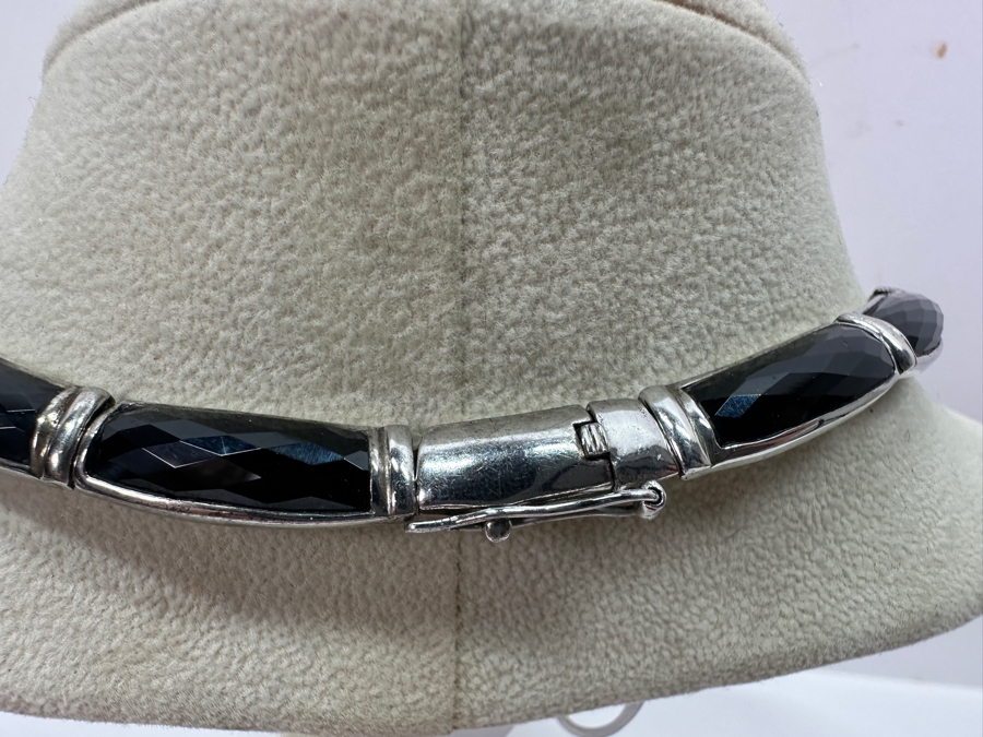 Sterling Silver and Onyx Necklace 85g [Photo 5]