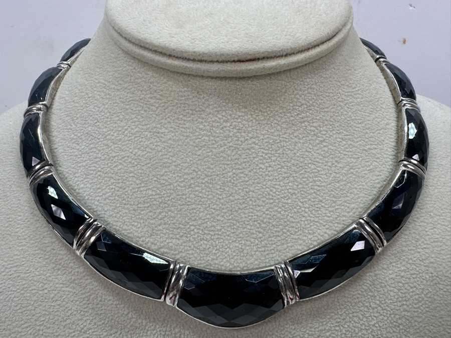 Sterling Silver and Onyx Necklace 85g [Photo 3]