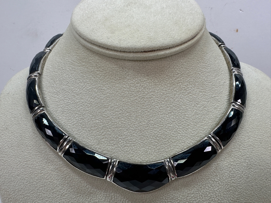 Sterling Silver and Onyx Necklace 85g [Photo 2]