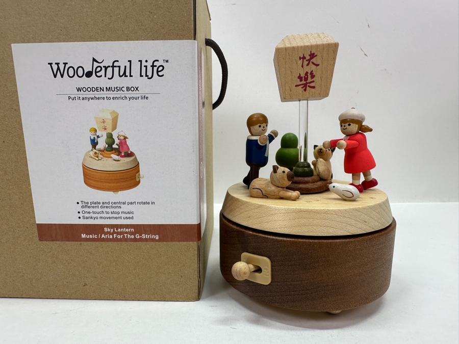 Wooderful Life Wooden Music Box NIB 5.5'H [Photo 3]