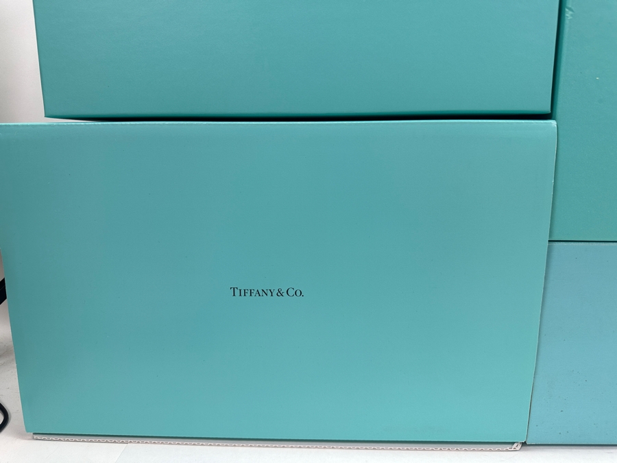 Collection of (7) Tiffany Boxes and (1) Bag Ranging from Approximately 5'W x 4'H x 2'D up to 15'W x 9H x 7D [Photo 7]