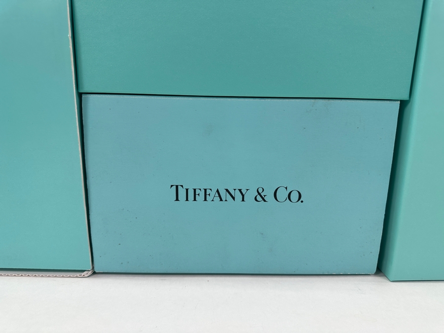 Collection of (7) Tiffany Boxes and (1) Bag Ranging from Approximately 5'W x 4'H x 2'D up to 15'W x 9H x 7D [Photo 6]