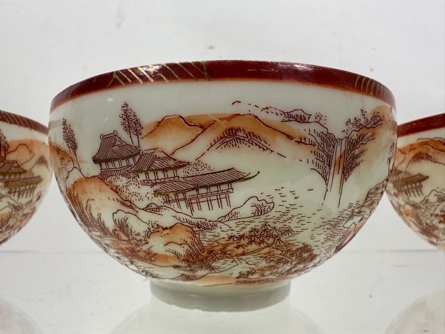 Japanese Kutani Teacups with Geisha 4W X 2H [Photo 6]