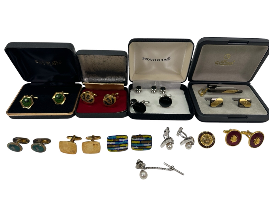 Collection of Men's Cuff Links and Tie Tacks [Photo 1]