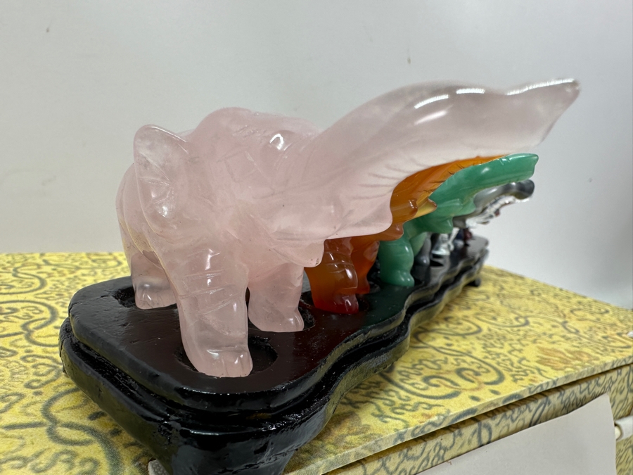 Set of (7) Hand Carved Stone Elephants from the Smithsonian Museum [Photo 9]