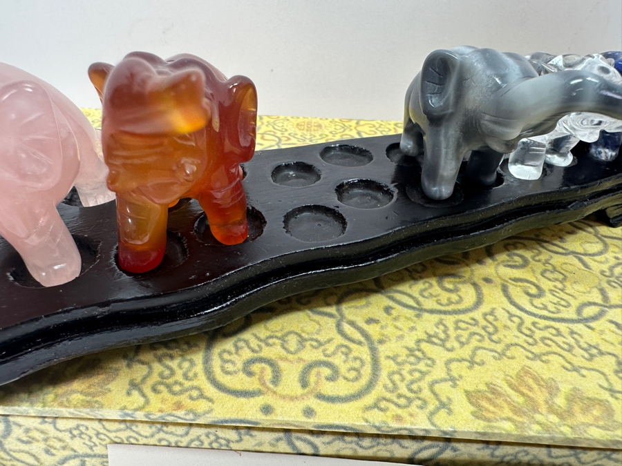 Set of (7) Hand Carved Stone Elephants from the Smithsonian Museum [Photo 11]