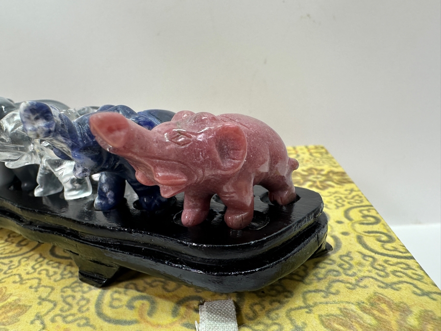 Set of (7) Hand Carved Stone Elephants from the Smithsonian Museum [Photo 5]