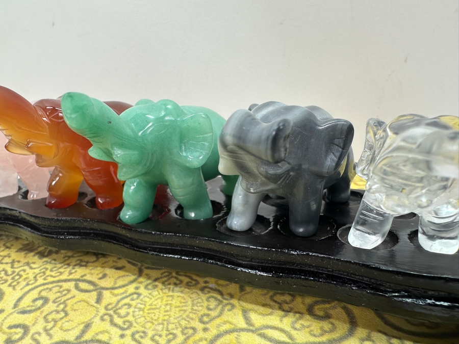 Set of (7) Hand Carved Stone Elephants from the Smithsonian Museum [Photo 7]