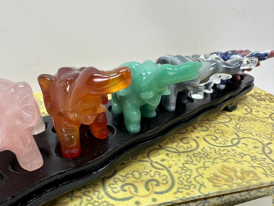 Set of (7) Hand Carved Stone Elephants from the Smithsonian Museum [Photo 10]