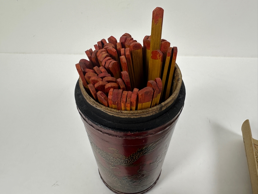 Chinese Fortune Sticks in Red Dragon Phoenix Box  [Photo 10]