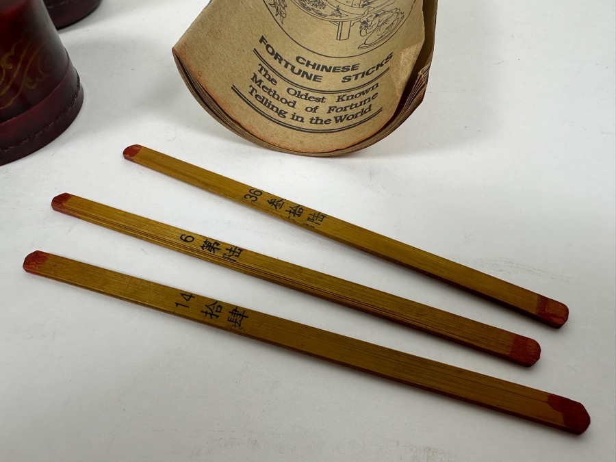 Chinese Fortune Sticks in Red Dragon Phoenix Box  [Photo 8]