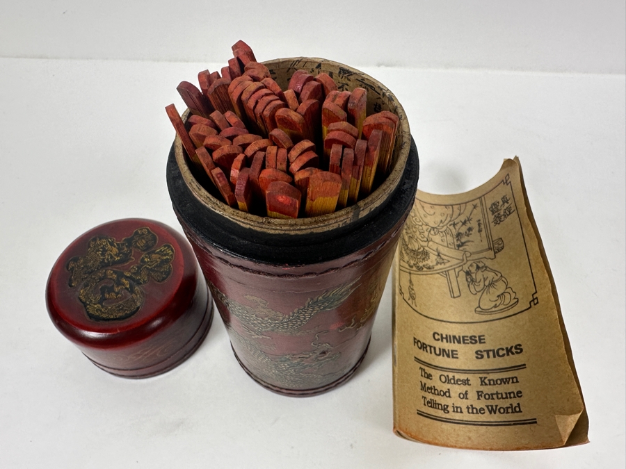 Chinese Fortune Sticks in Red Dragon Phoenix Box  [Photo 5]