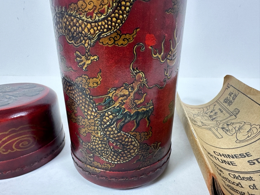 Chinese Fortune Sticks in Red Dragon Phoenix Box  [Photo 4]