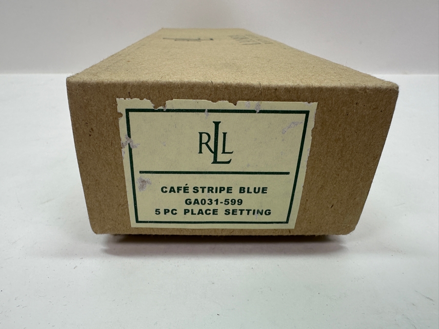 Ralph Lauren Café Stripe Blue (2) 5 Piece Place Settings [Photo 3]