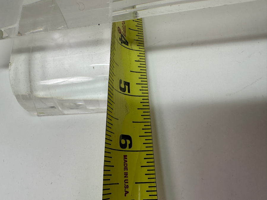 Vintage Chinese Intricately Carved Wooden Hand Fan in Lucite Display Case 18'W x 5.5'D x 12.75'H  [Photo 21]