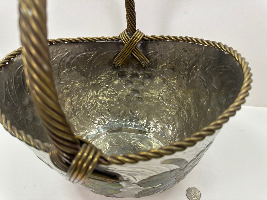 Brass Decorative Basket from India 13'W x 11.5'D x 15'H [Photo 6]