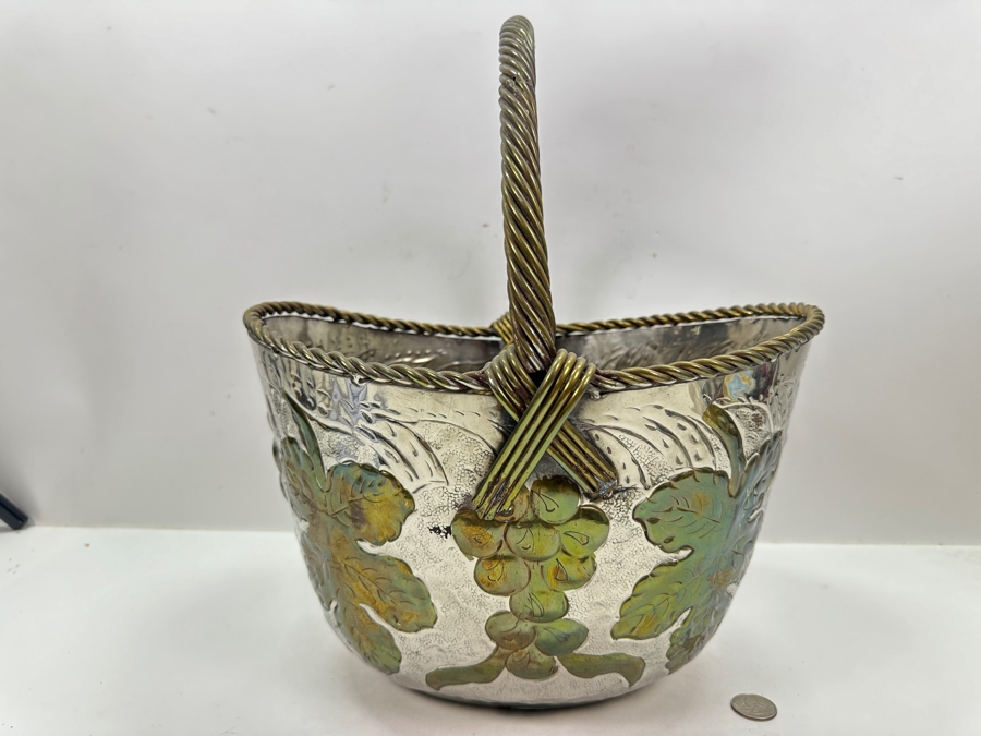 Brass Decorative Basket from India 13'W x 11.5'D x 15'H [Photo 5]