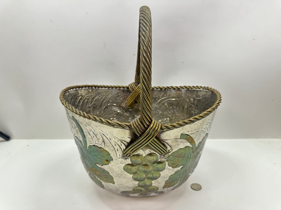 Brass Decorative Basket from India 13'W x 11.5'D x 15'H [Photo 3]
