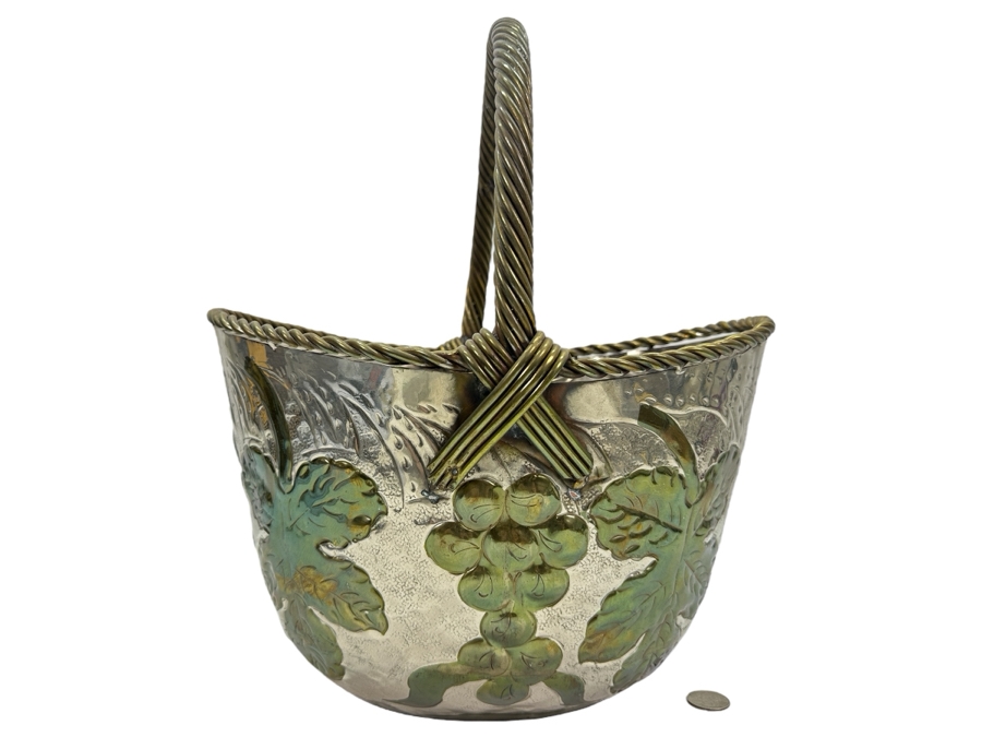 Brass Decorative Basket from India 13'W x 11.5'D x 15'H