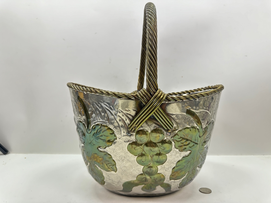 Brass Decorative Basket from India 13'W x 11.5'D x 15'H [Photo 2]