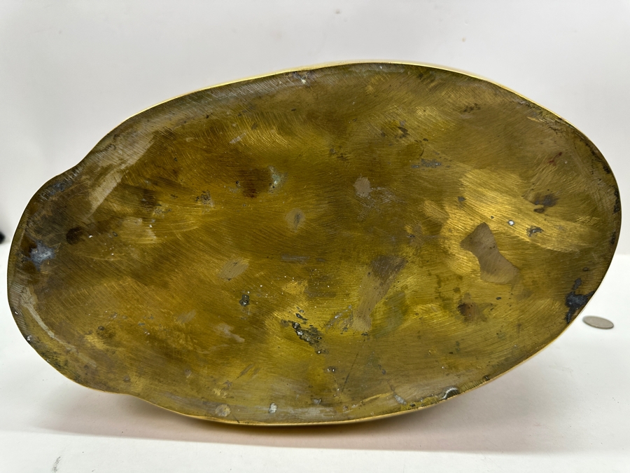 Vintage Solid Brass Swan Planter 14'W x 7'D x 11'H [Photo 8]