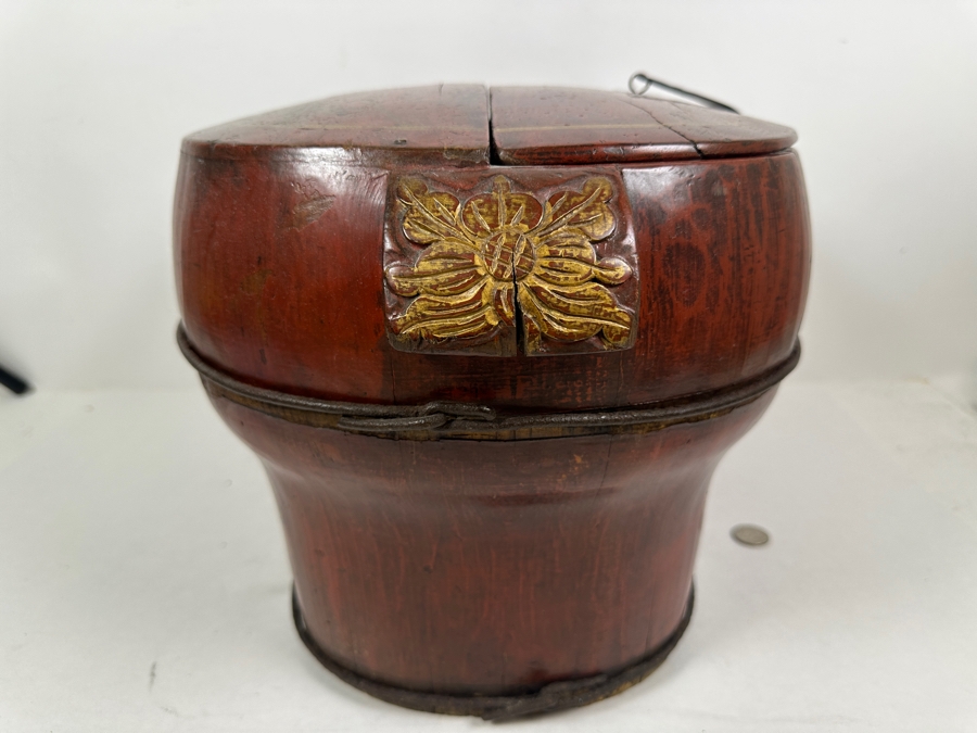 Antique Chinese Hand Painted Lacquer Wedding Box 18.5W x 12'D x 11'H [Photo 10]