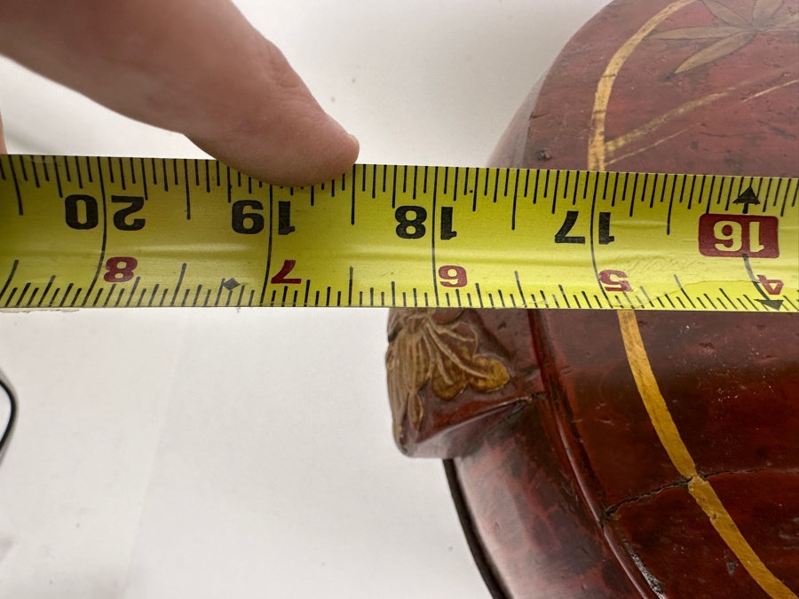 Antique Chinese Hand Painted Lacquer Wedding Box 18.5W x 12'D x 11'H [Photo 21]