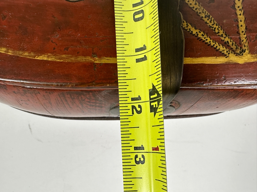 Antique Chinese Hand Painted Lacquer Wedding Box 18.5W x 12'D x 11'H [Photo 22]