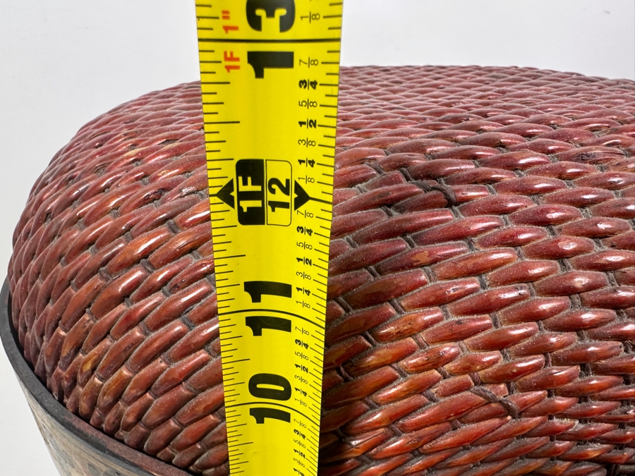 Antique Chinese Woven Willow Wedding Basket 16.5'W x 12'H [Photo 19]