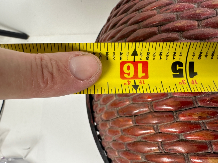 Antique Chinese Woven Willow Wedding Basket 16.5'W x 12'H [Photo 18]