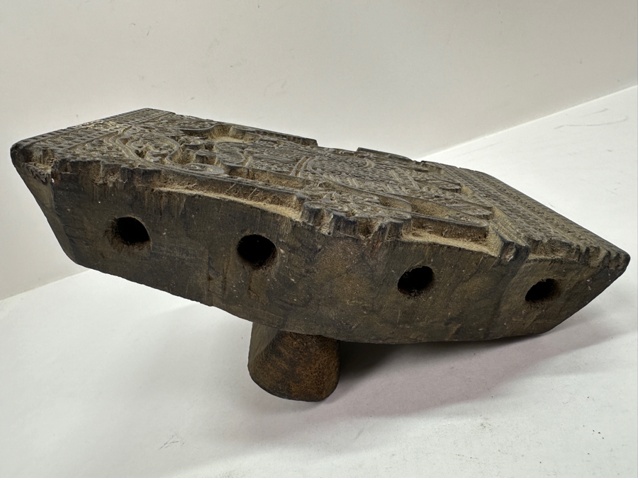 Hand Carved Wooden Indian Elephant Hand Stamp 5.5'W x 3.5'D x 7.75'H [Photo 12]