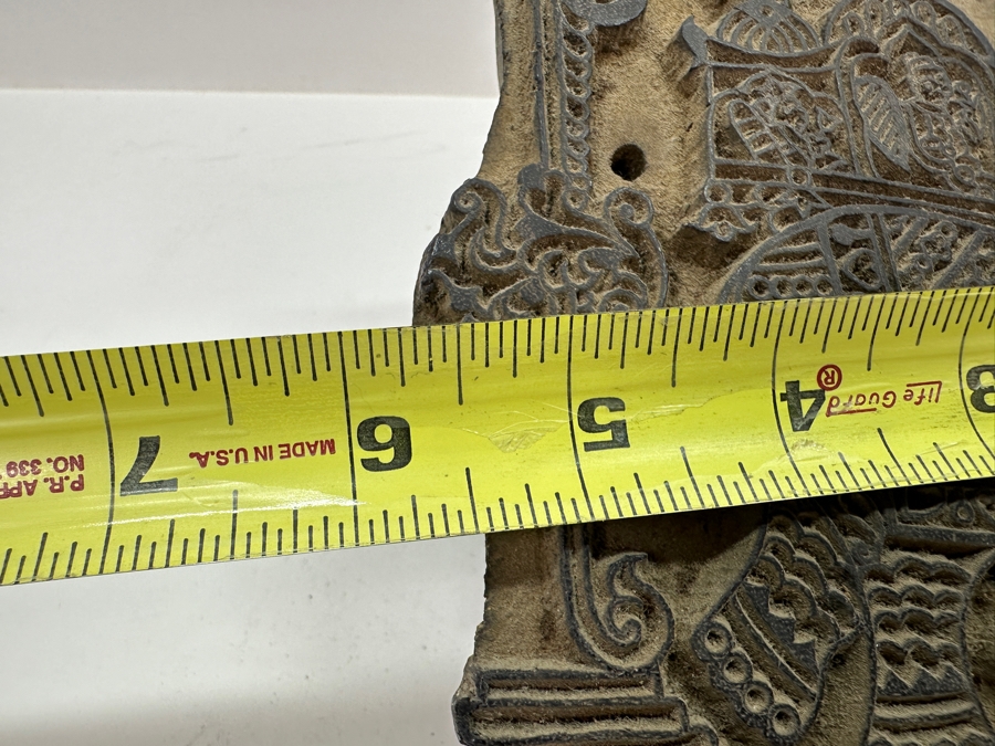 Hand Carved Wooden Indian Elephant Hand Stamp 5.5'W x 3.5'D x 7.75'H [Photo 16]