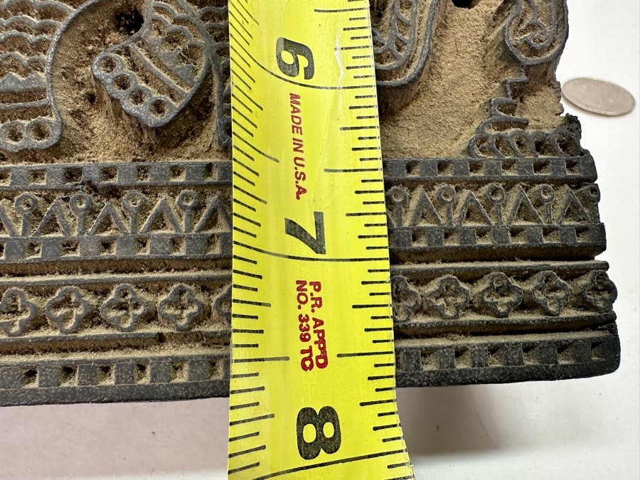 Hand Carved Wooden Indian Elephant Hand Stamp 5.5'W x 3.5'D x 7.75'H [Photo 17]