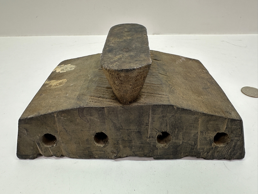 Hand Carved Wooden Indian Elephant Hand Stamp 5.5'W x 3.5'D x 7.75'H [Photo 14]