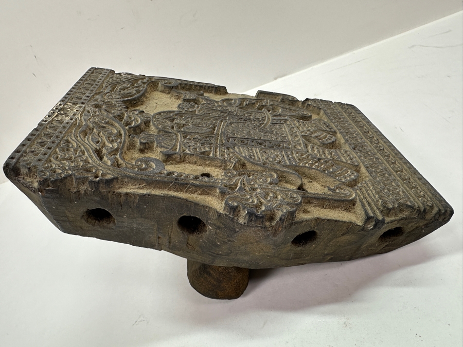 Hand Carved Wooden Indian Elephant Hand Stamp 5.5'W x 3.5'D x 7.75'H [Photo 13]