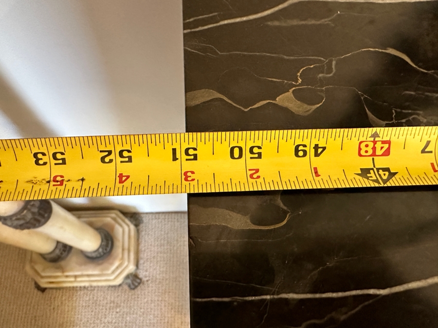 Stunning Antique Carved Wooden Polychrome Console Table With Marble Top 51W X 18D X 34.5H [Photo 12]