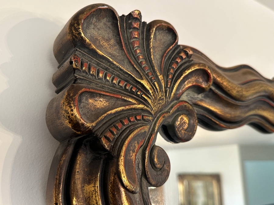 Wall Mirror With Shell Motif By Carolina Mirror Corp 32 X 51 [Photo 6]