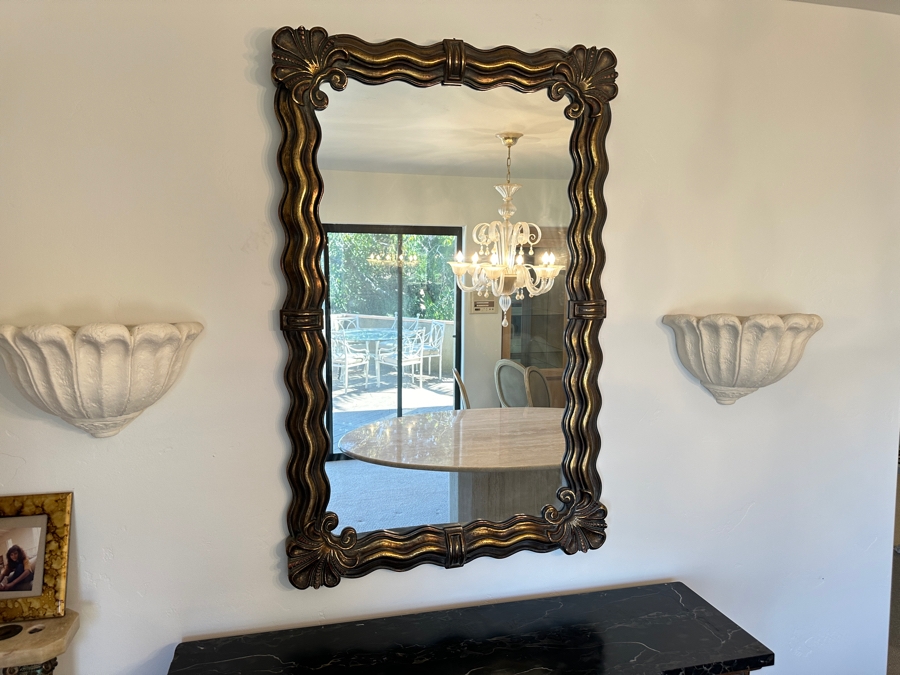 Wall Mirror With Shell Motif By Carolina Mirror Corp 32 X 51 [Photo 2]