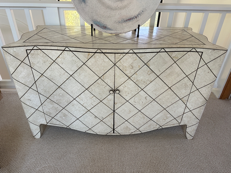 Robert Marcius For Casa Bique Tessellated Fossil Stone Cabinet 49W X 21D X 29H [Photo 3]